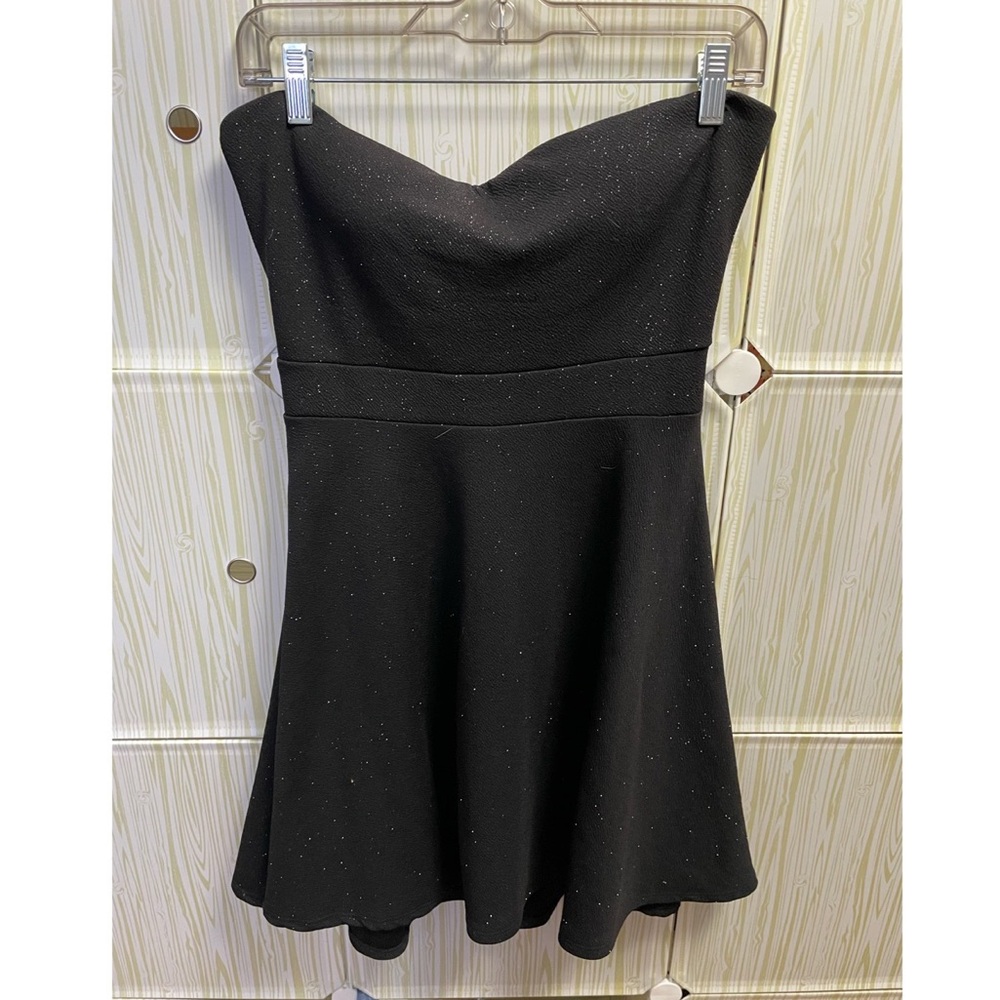 Black strapless dress